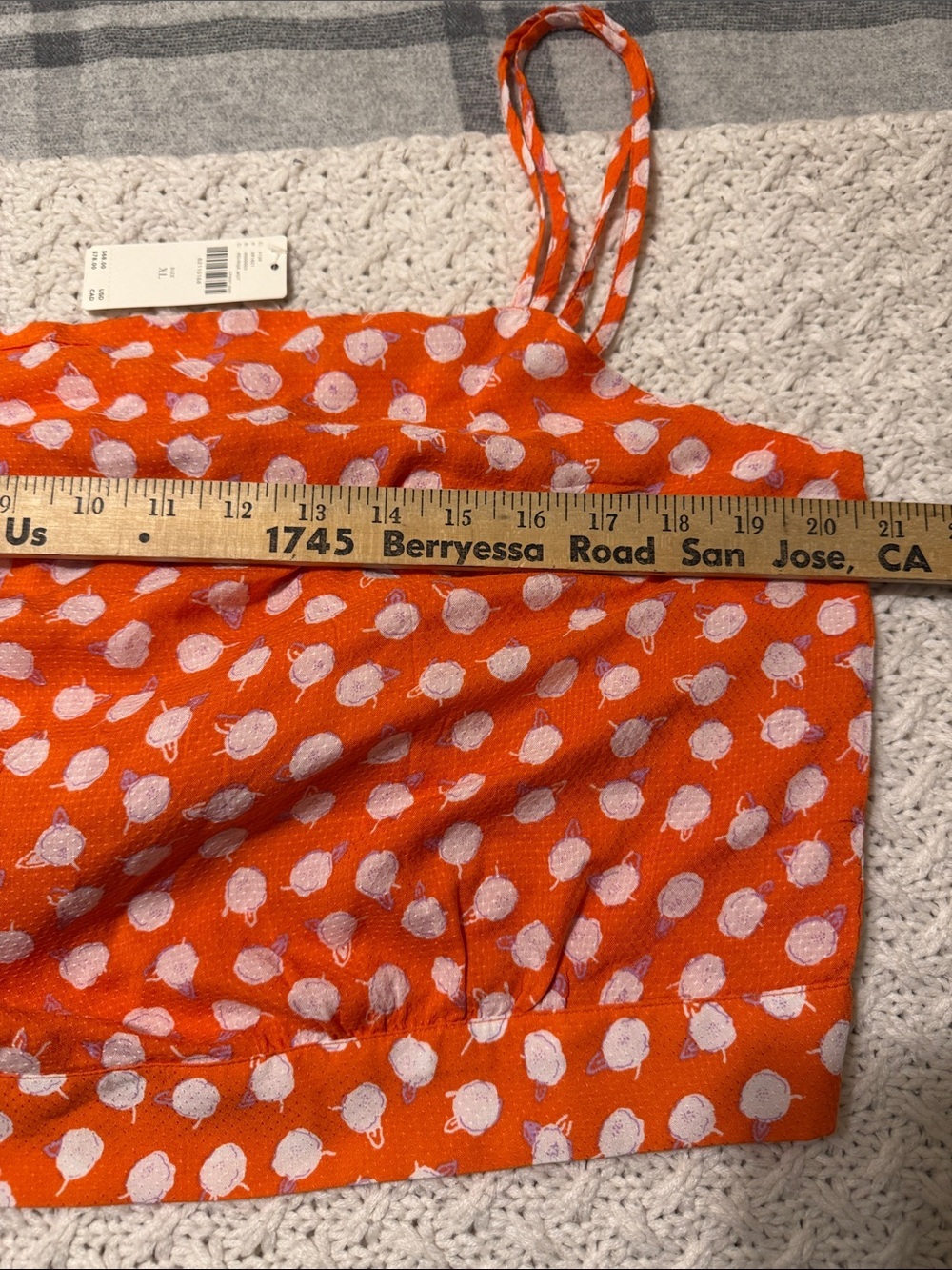 NWT Anthropologie Daisie Midi Tank Top XL Orange Cream - Picture 8 of 12